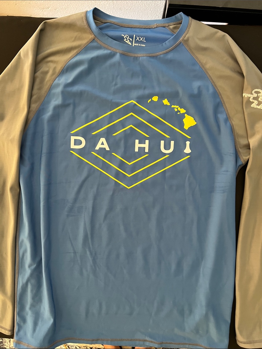 Dahui Men’s Blue & Gray Long-Sleeve Rash Guard - XXL